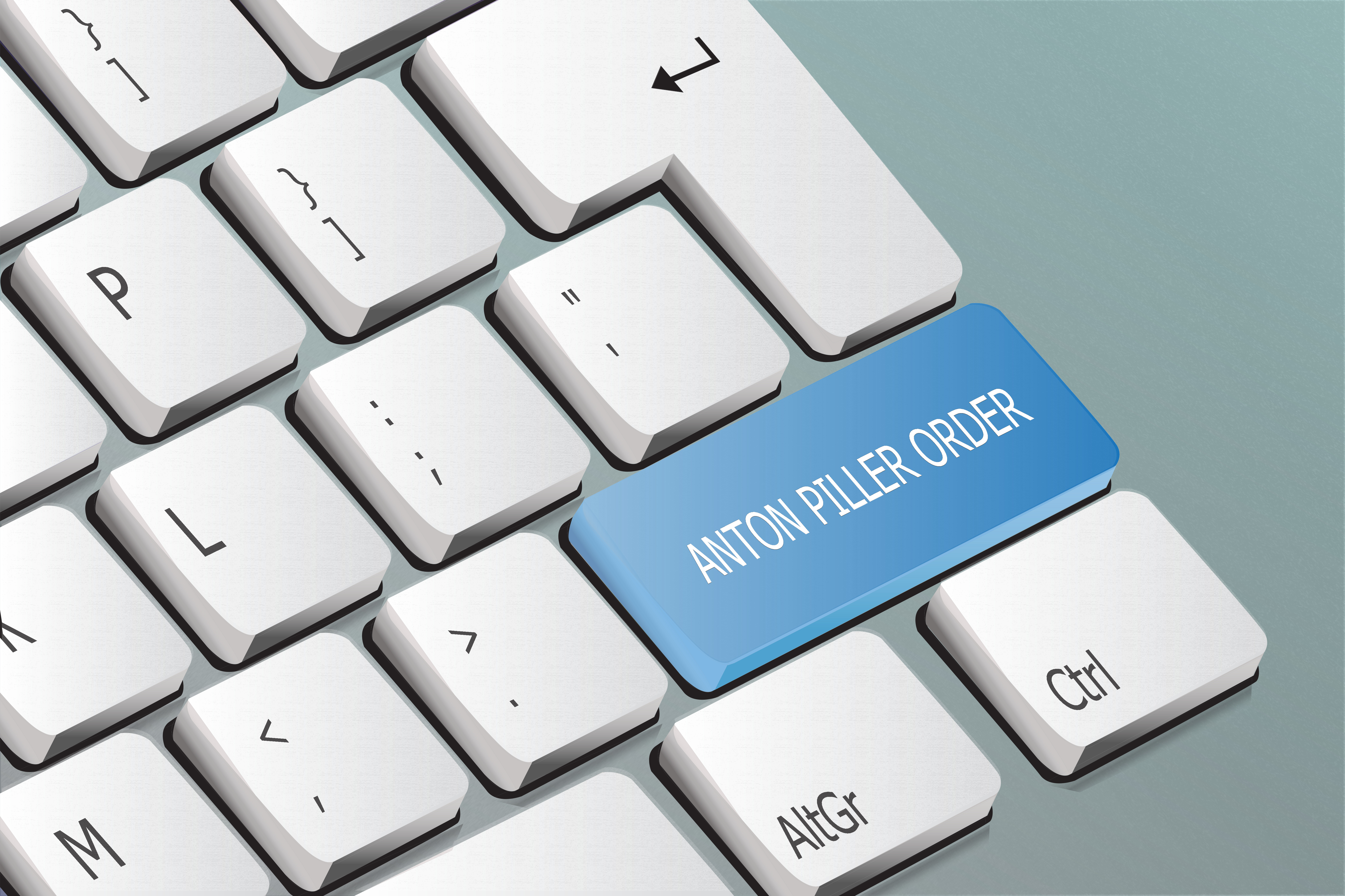 Anton Piller order written on the keyboard button
